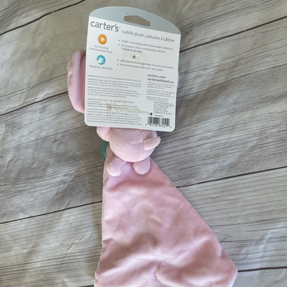 NEW! Carter’s Pink Elephant Lovey Nunu Security Plush - Picture 4 of 5
